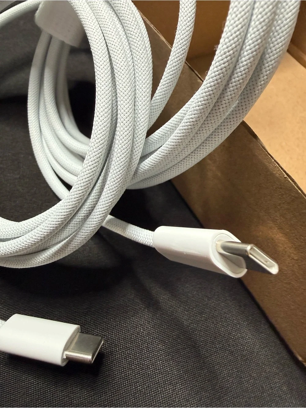 (2) Power Charger for Apple MacBook, White USB-C Cable. New